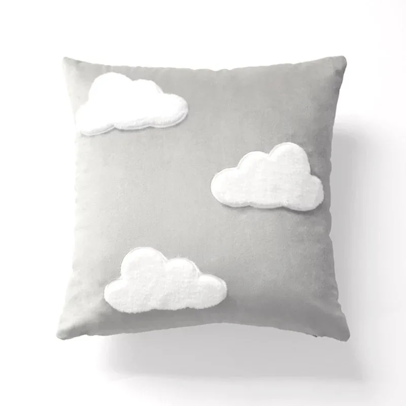 Cloud  Flannelette Home Decorative Square Throw Cushion Cover Sofa Waist throw pillow cover set