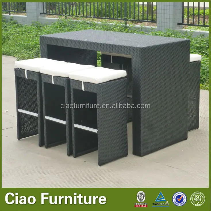 Садовая Барная Мебель Ночной паб ротанговый высокий стол и стулья