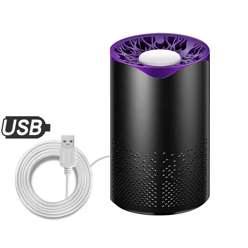 HRS new 110-240V household products plastic uv led household electric mosquito killer lamp led light bulb bug zapper with USB