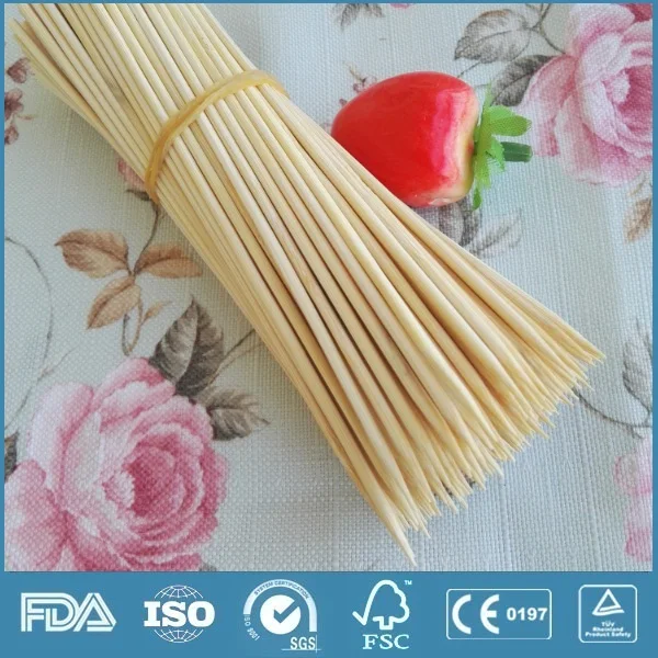 Hot Sale Disposable BBQ Wood Round Stick Wooden Party Barbecue Skewer