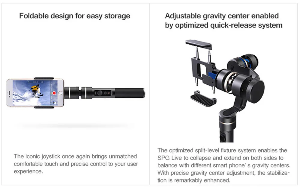 Feiyu новое видение поддержка вертикальной съемки FY SPG Live 3 оси Стабилизатор Ручной карданный для смартфонов