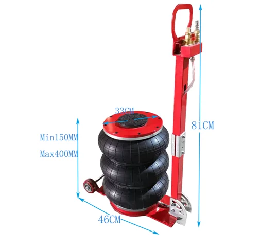 
5 Ton Triple Bag Air Jack Extended Handle Air Jack Lifting Height 18Inch Pneumatic Air Jack 6600LBS Capacity 
