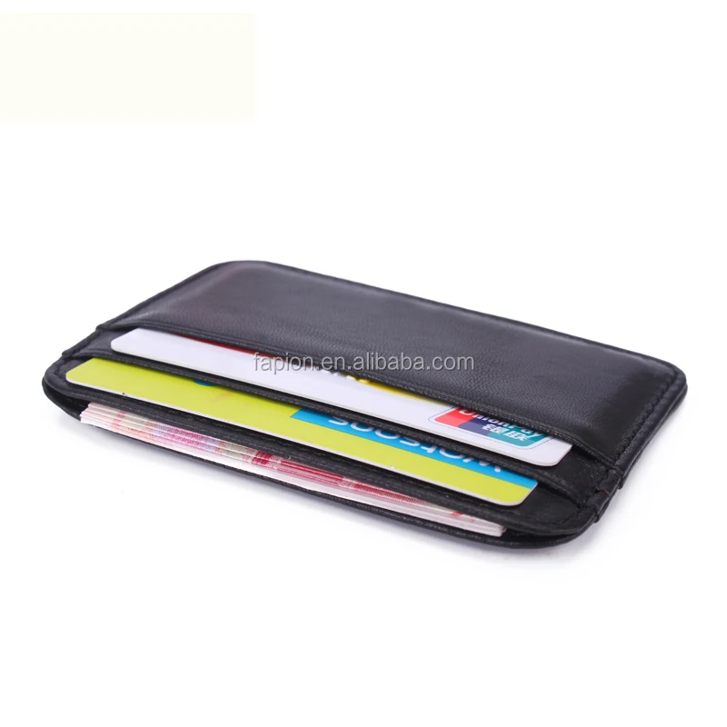 
RFID Front Pocket Wallet Minimalist Slim Saffiano Leather Card holder 