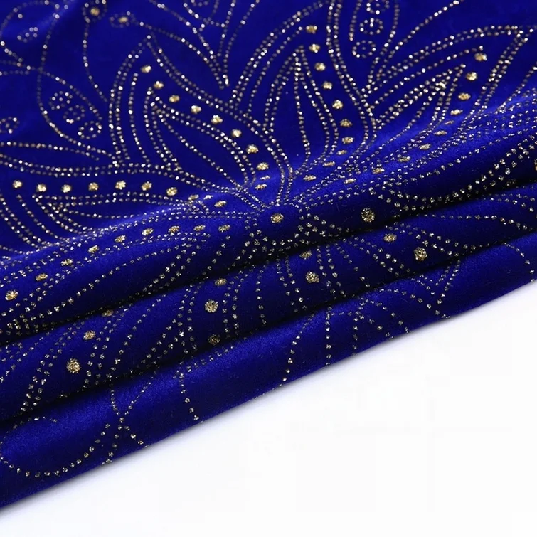 New desgin 100% polyester woven micro foil velvet african dubai 5000 dyed glitter sequins abaya velvet fabric for dress