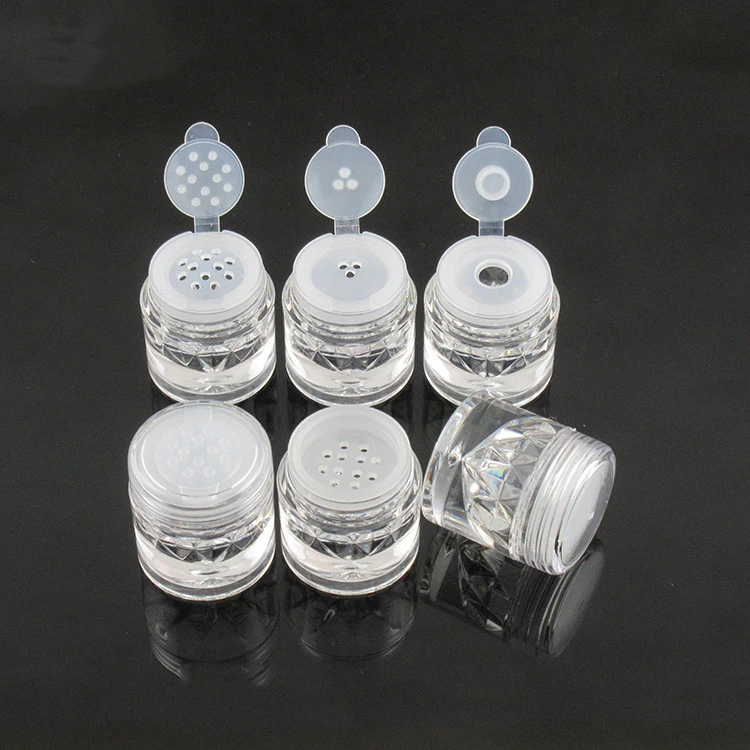3ml empty small sample cosmetics container Concealer powder jars Nail Granule Box Plastic honey powder jars loose powder box
