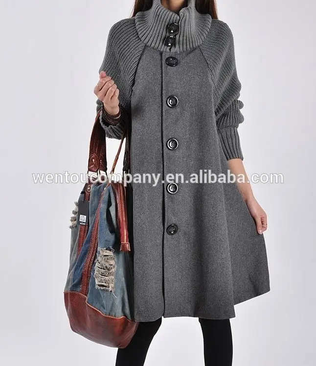 
wholesale hot sale fashion Cloak woolen jacket women coat 