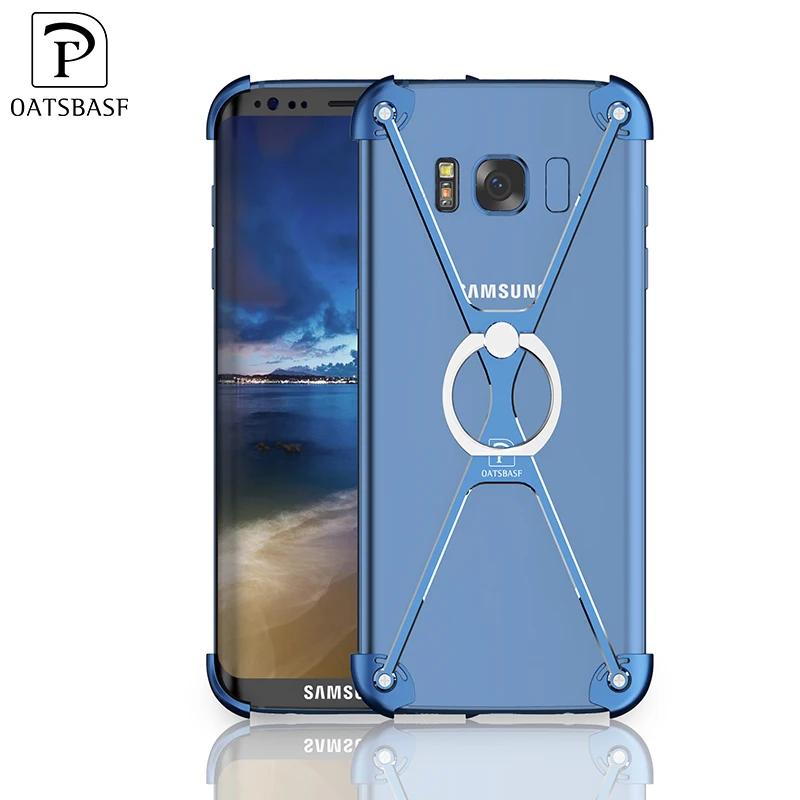Роскошный металлический логотип смартфон задняя крышка мобильный сотовый Чехол Для Телефона Крышка для Samsung Galaxy S8 плюс