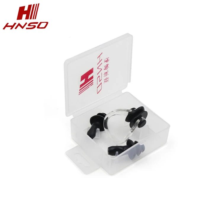 
Hot sale swimming accessory silicone earplug and nose clip with case 
