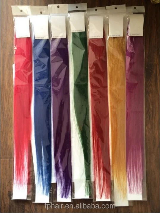 
Wholesale bone straight human hair 60cm 24inch Tape Skin Weft In human hair wigs Red Pink Green Purple Blue hair extension 