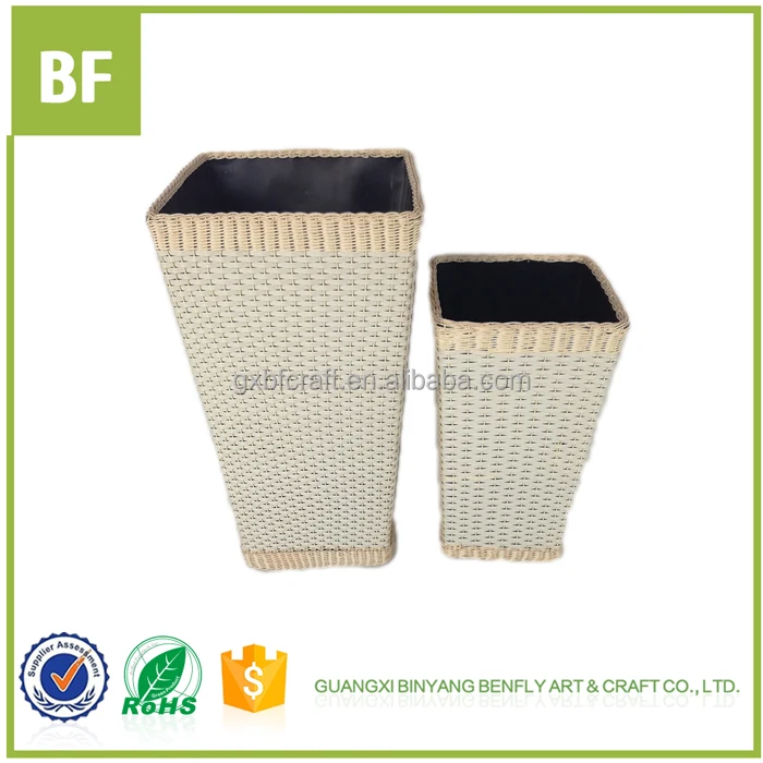 Handmade Rattan Large Plant Pots Planters Indoor Outdoor Garden Tall Plastic Planter Pots rattan basket