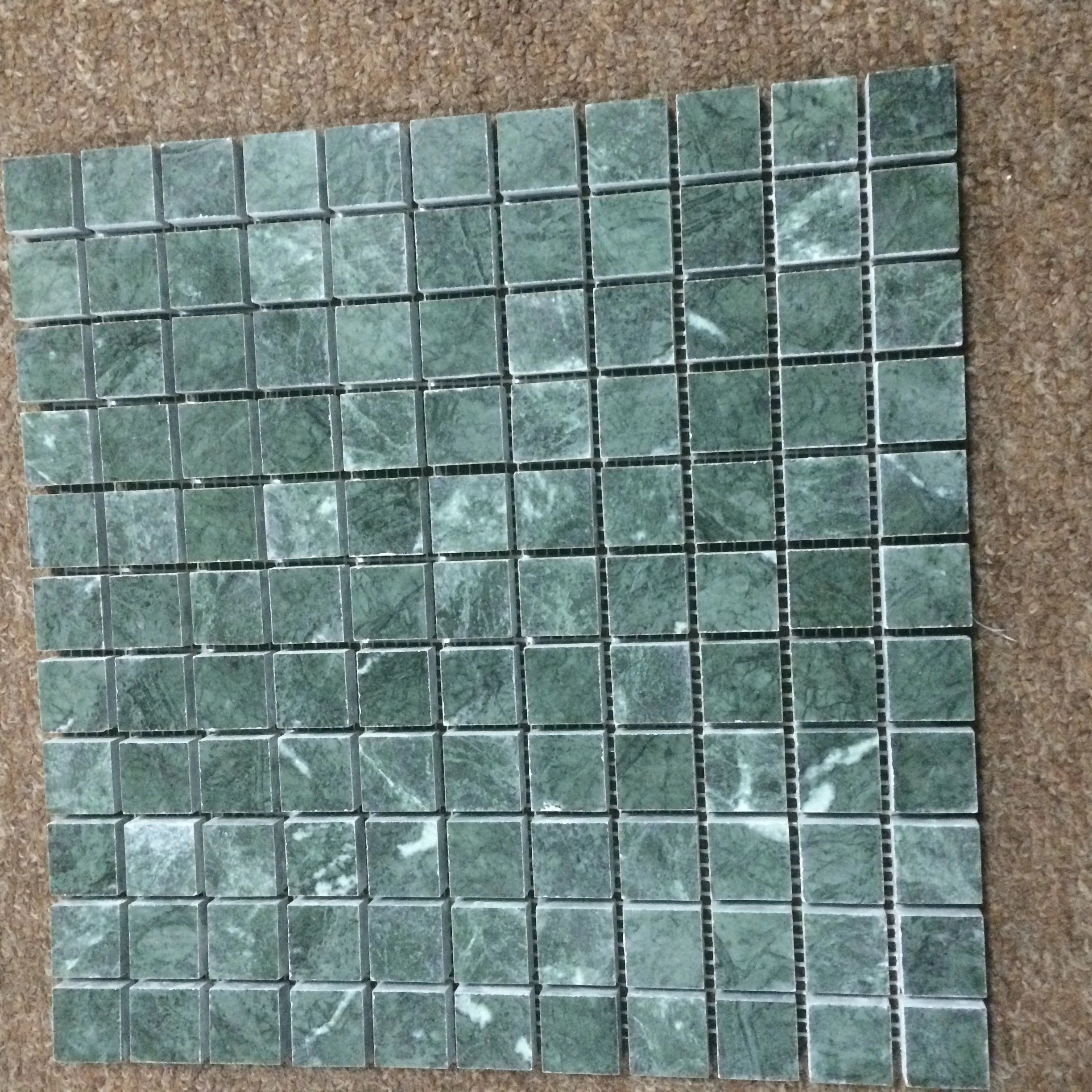 Square Emerald Green Marble Mosaic Tile for Bathroom Wall and Floor