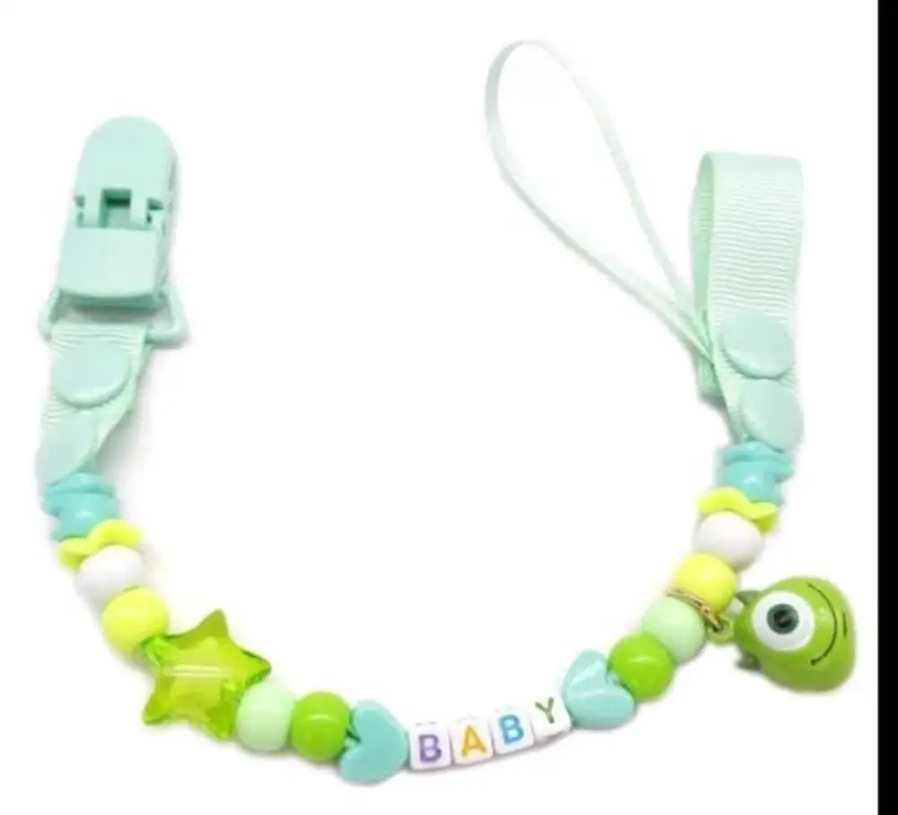 Cartoon Bell Pacifier Clip Chain  Baby Newborn Teether Pacifier Chain Teething Training Holder  BPA Free