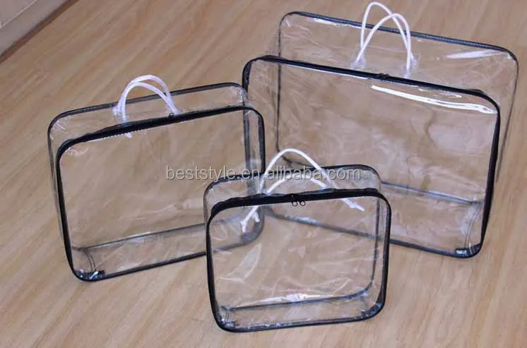 Recyclable Zipper type pillow carry bags pvc pillow storage bags