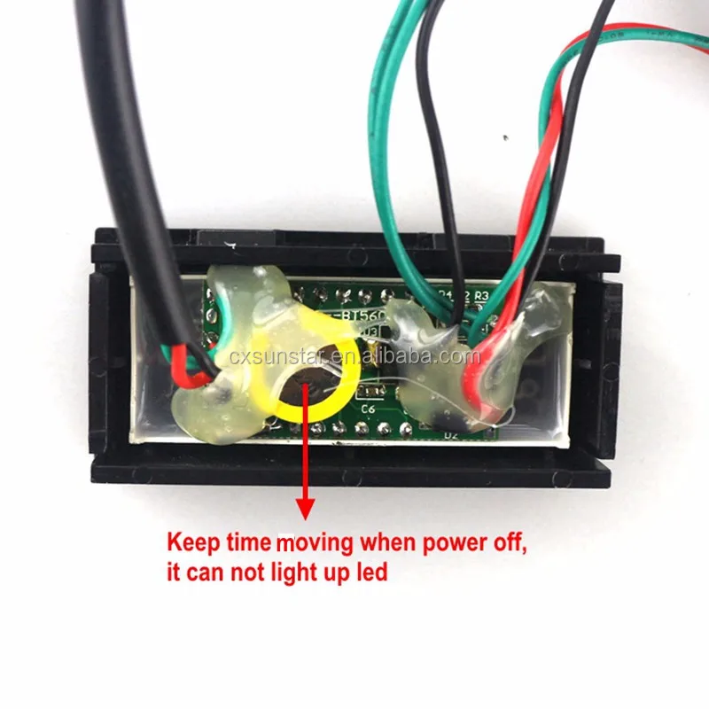 Mult-function 3 In Temperature Voltmeter Voltage Meter DC 12V 24V 0.56 Car Digital LED Display Gauge With Yellow