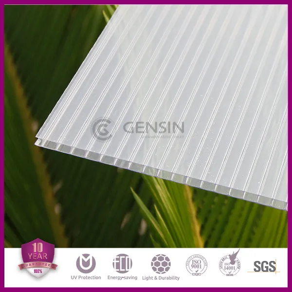 
4mm/6mm Translucent Double Skin Polycarbonate Hollow Sheet 100% Makrolon PC Resin UV Protector 2100mm x 5800mm/6000mm/11800mm 