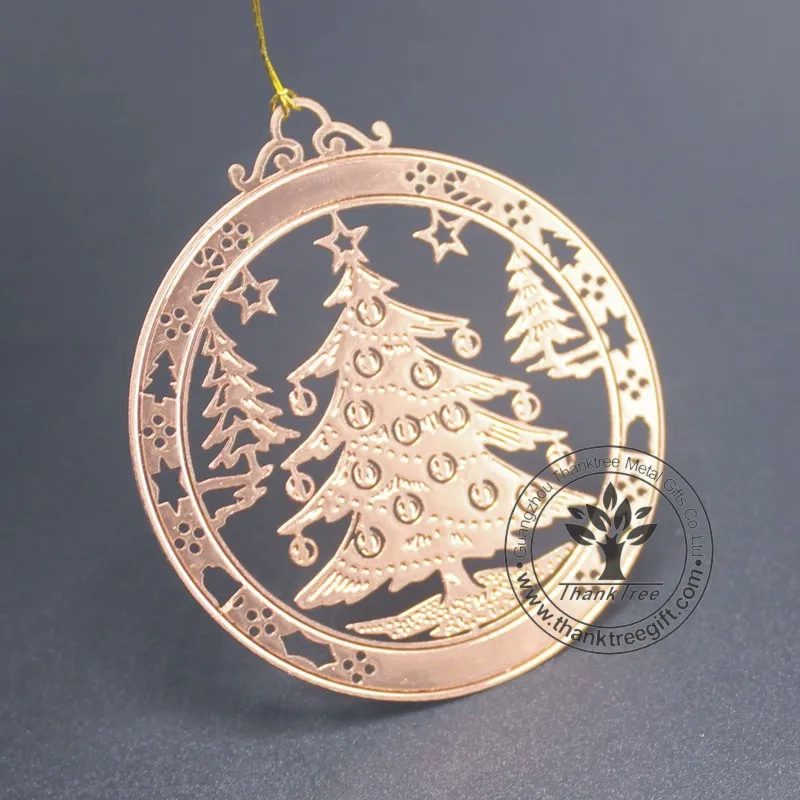 New design 2017 creative rose gold metal Christmas Ornament as gift item