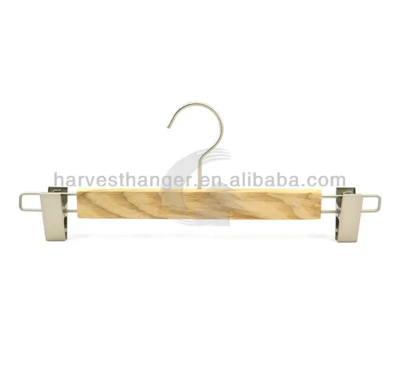 Popular New Style Wooden Luxury Pants Hanger with clips