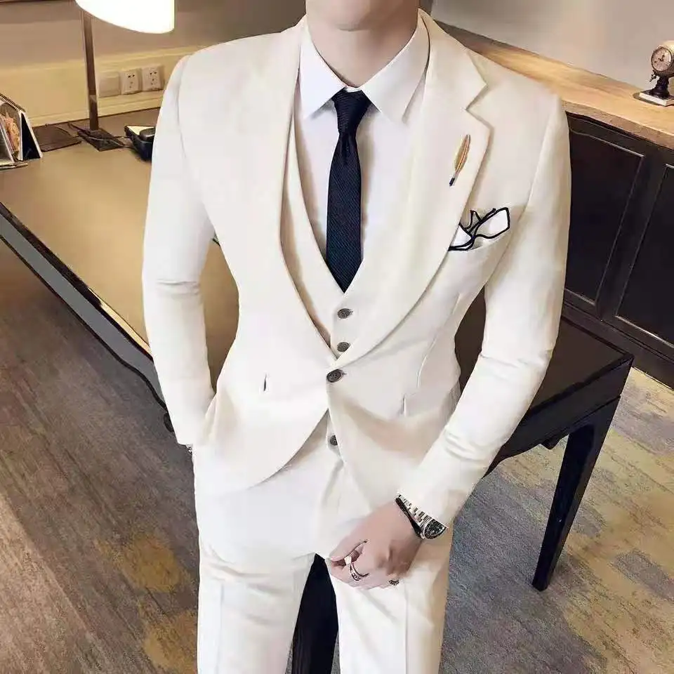 High-quality three-piece men and bridegroom suit