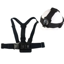 Elastic Adjustable Head Strap Mount Belt and Chest Belt Mount Kit For SJCAM SJ4000 Gopro Hero 4 3+ 3 2 Action Camera Accessories