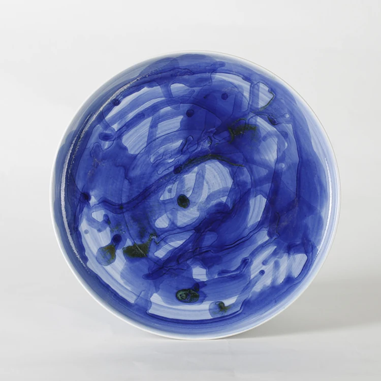 Reactive glazed artistic design unique ceramic latte coffee tea cup and saucer for hotel