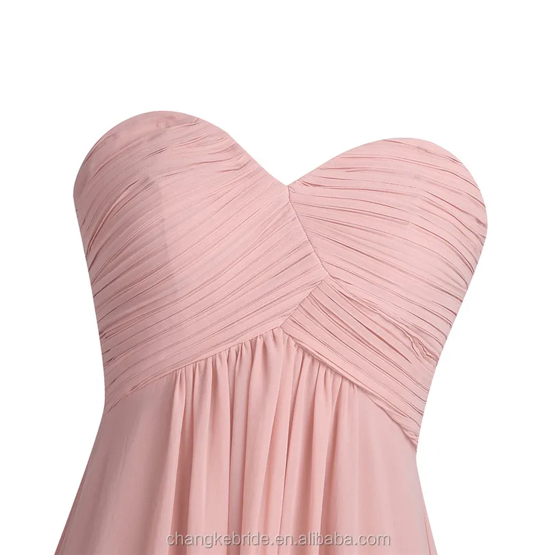 2018 Wedding Formal Bridesmaid Dress Pink Long Chiffon Elegant Bridesmaid Dress