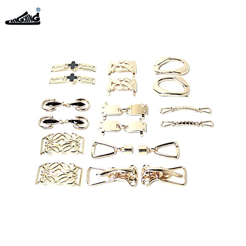Square Shoes Decoration Accessories Gold Clip Buckle For Shoes