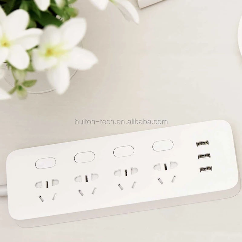 Новый оригинальный удлинитель питания Xiaomi Mijia А с 3 USB-портами для быстрой зарядки 4 стандартных розетки дополнительный переключатель