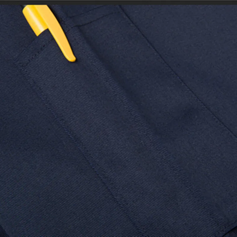 Navy Blue Cotton Long Sleeve Work Shirts Custom Work Wear Uniform