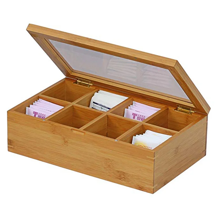 
Wholesale Reusable Eco Friendly Glass lid natural bamboo essential oil wooden tea box coffee wood spice storage holders 