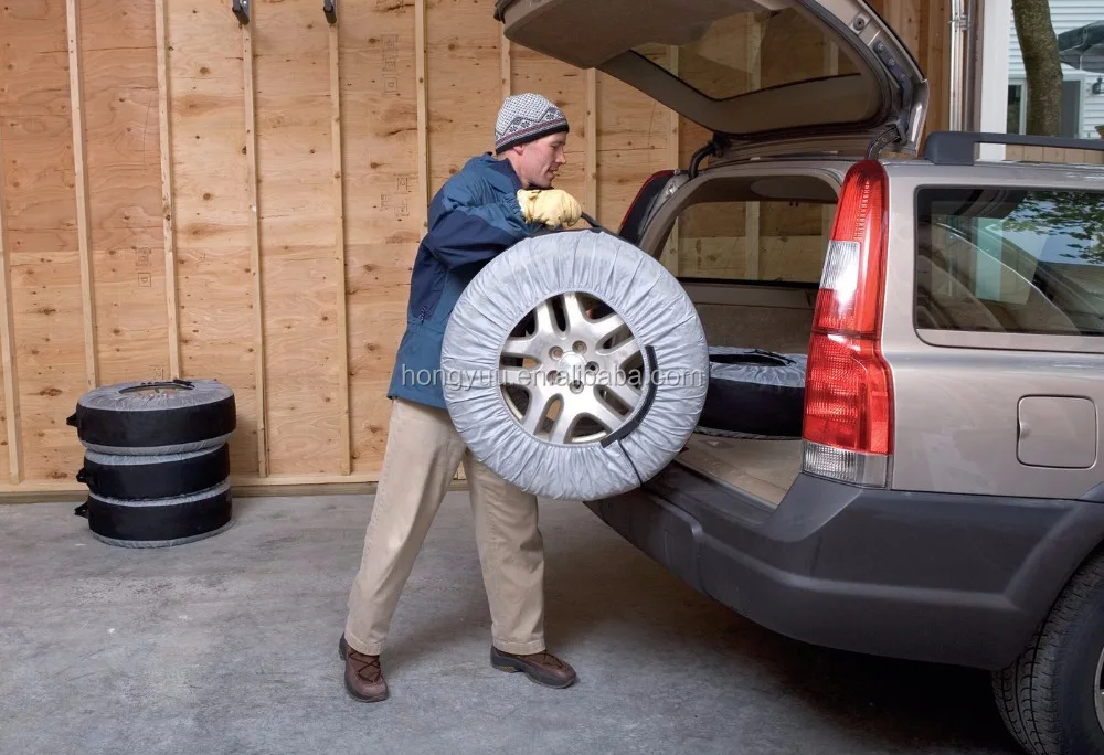 Quality New hot sale 4 pcs of one set for packing car tyre cover tire cover with pvc bag