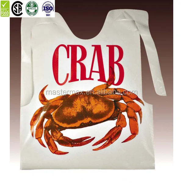 
Custom design adult restaurant use bibs disposable plastic bibs 