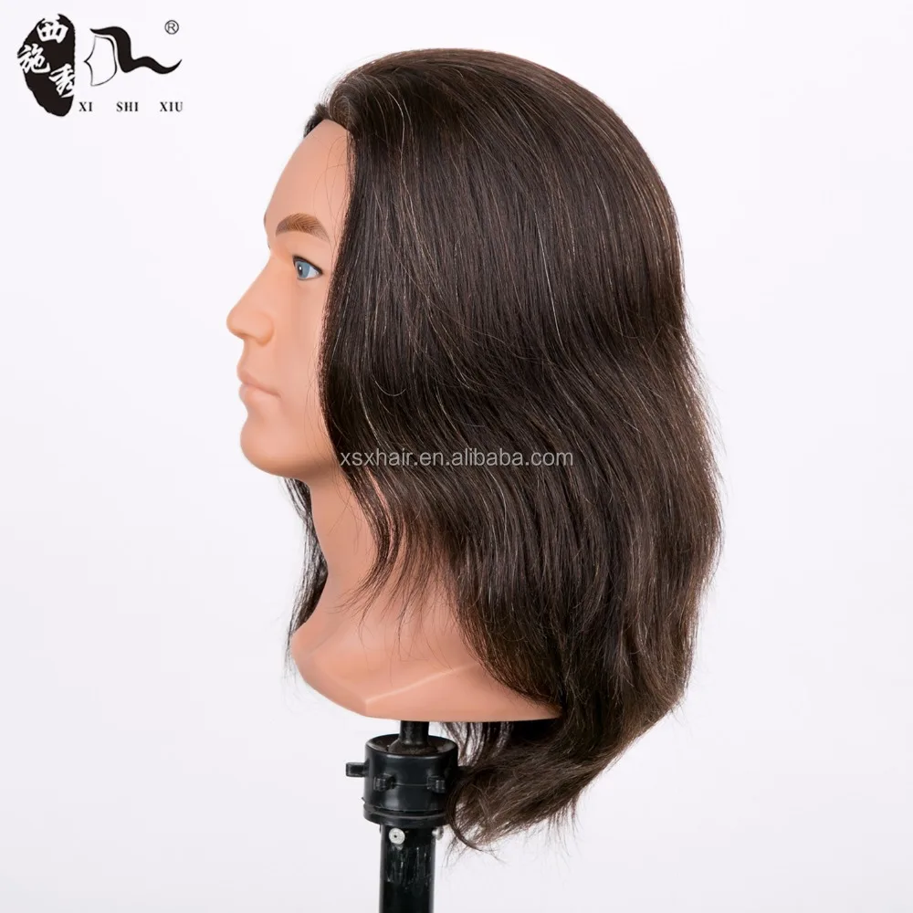 XISHIXIU high quality training male head, men hair training head, male mannequin head with human hair