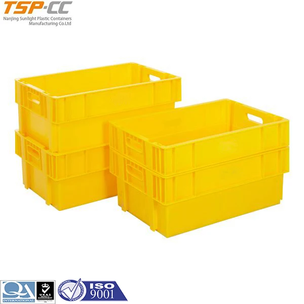 Сверхпрочные Твердые складывающиеся в стопку пластиковые логистической одежды ящики для хранения фруктов