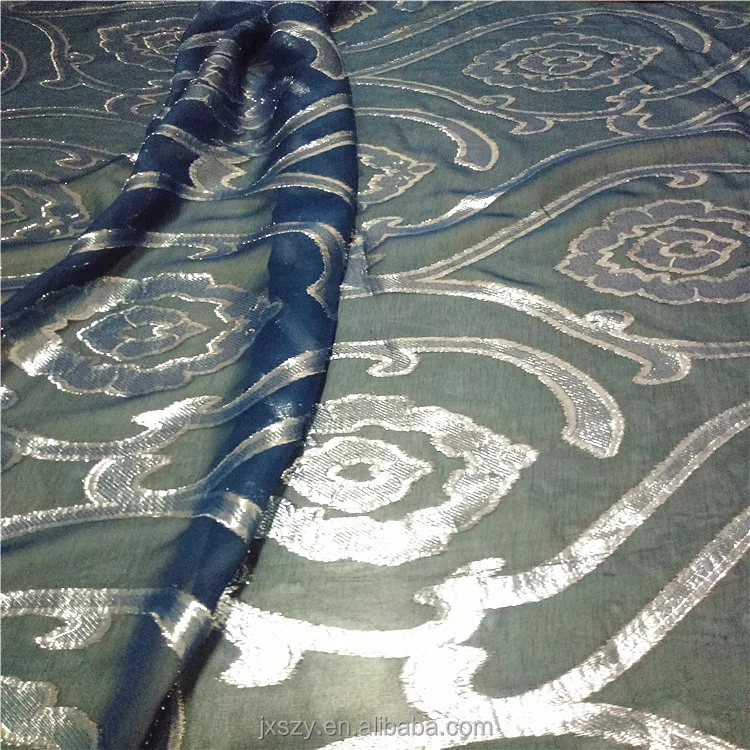 Шелковая шифоновая ткань металлик жаккард шелковая ткань