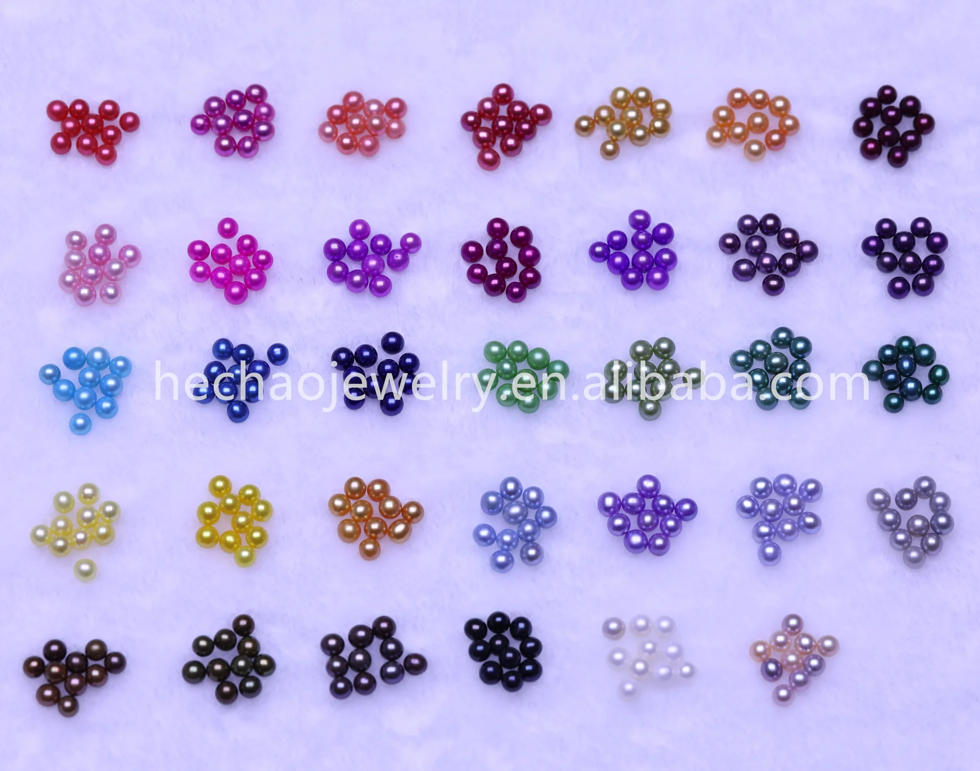 
34 colors Natural freshwater pearl dyed colors 3A 6-7mm round loose pearl for pearls girls opening party 