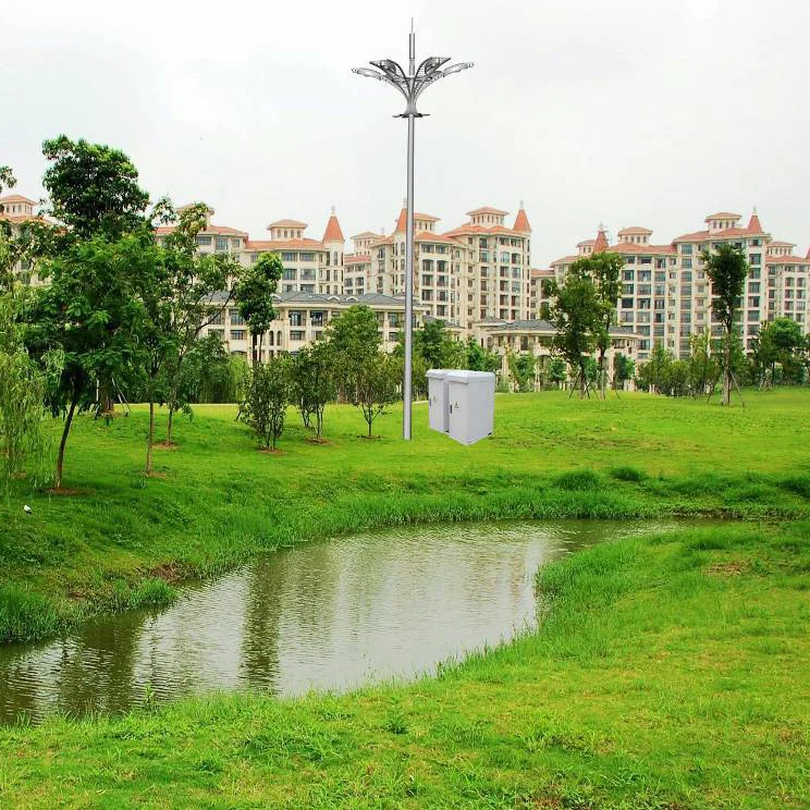 Landscape steel monopole antenna tower for telecommunication