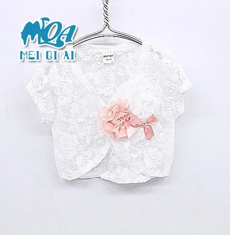 
Wholesale Kids Autumn Mini Bolero fashion girl Flower embroidered cape for baby girl dress LSKS 