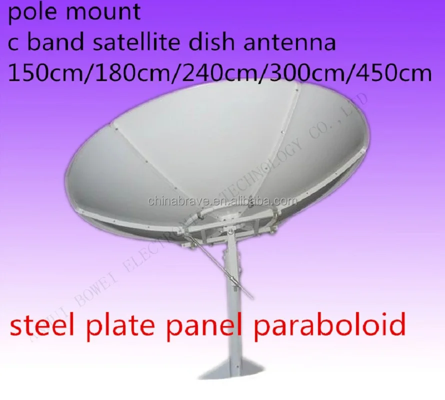 C/KU band 1.8 2.4 3 3.7 4 4.5m 12 10 8 6feet satellite dish/tv/wifi/car tv/3g/hdtv fiber steel satellite dish antenna & receiver