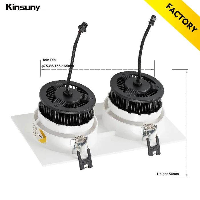 
Indoor dimmable recessed cob led square down light grille downlight 