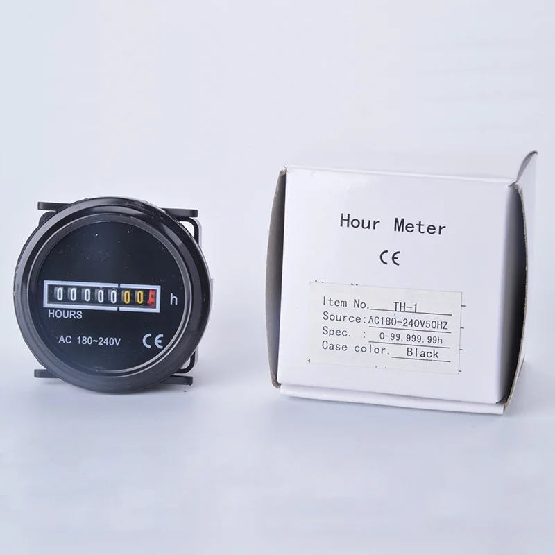TH-1 7 digital Round Counter For Generators,Motors, Boat Meter Timer AC160-240V Counter Hour Meter, Mechanical Timer