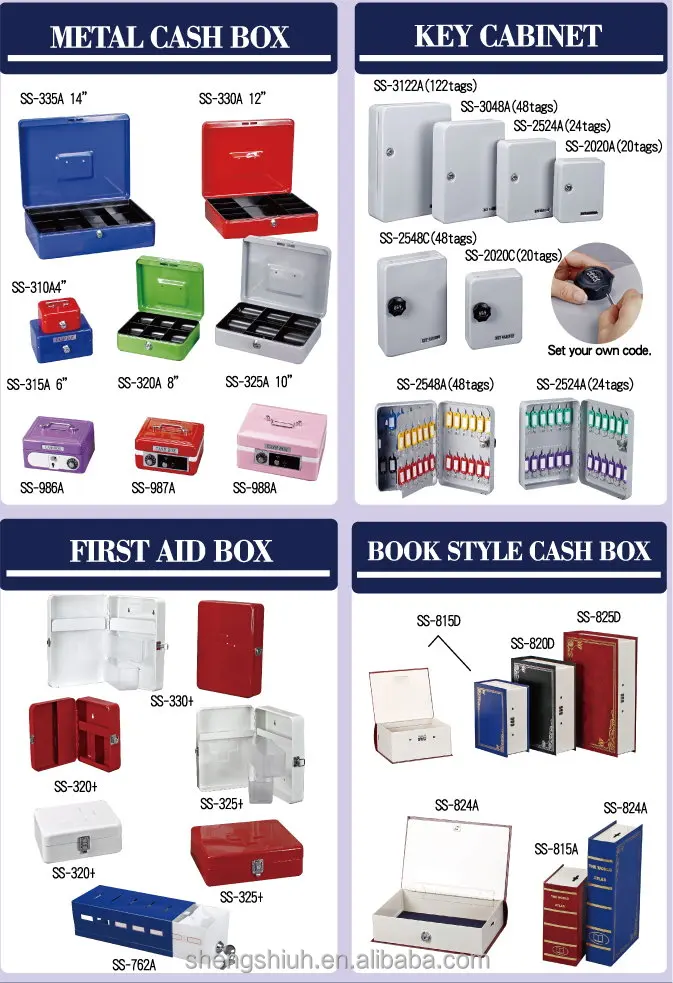 portable two keys cash box