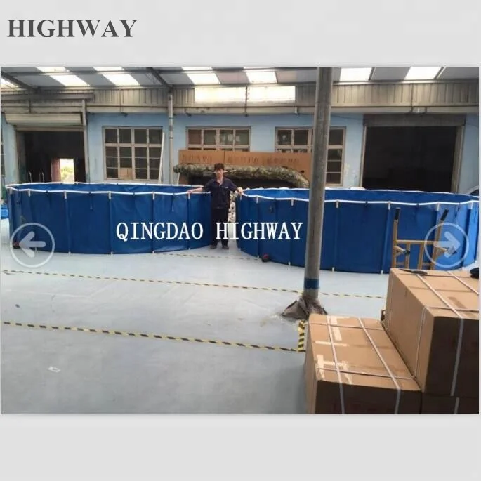 PVC Tarpaulin mobile and collapsible large plastic 20000 liter fish tank