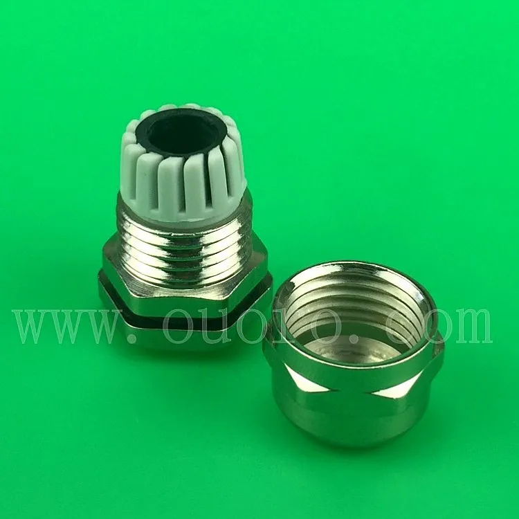 OUORO IP68 ROHS PG9 (4-8mm) waterproof Metal Nickel Planted Brass Cable Gland