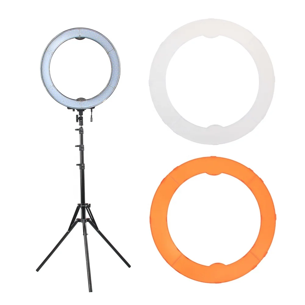 studio light stand lamp 55W rechargeable flexible tripod camera phone makeup 18 inch led light ring