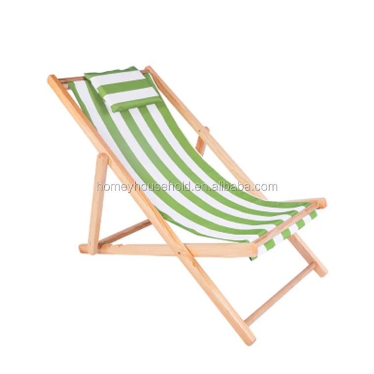 Solid Wood Outdoor Furniture Foldable Canvas Beach Chair Kids Fishing Chair Sun Lounge Deckchair