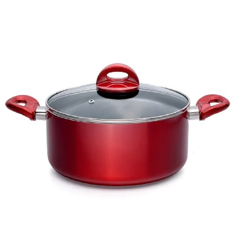High Quality Cooking Pot Aluminum Saucepot Nonstick Coating Dutch Oven with  Metallic Painting Chicken  Stock Pots Cookware Sets