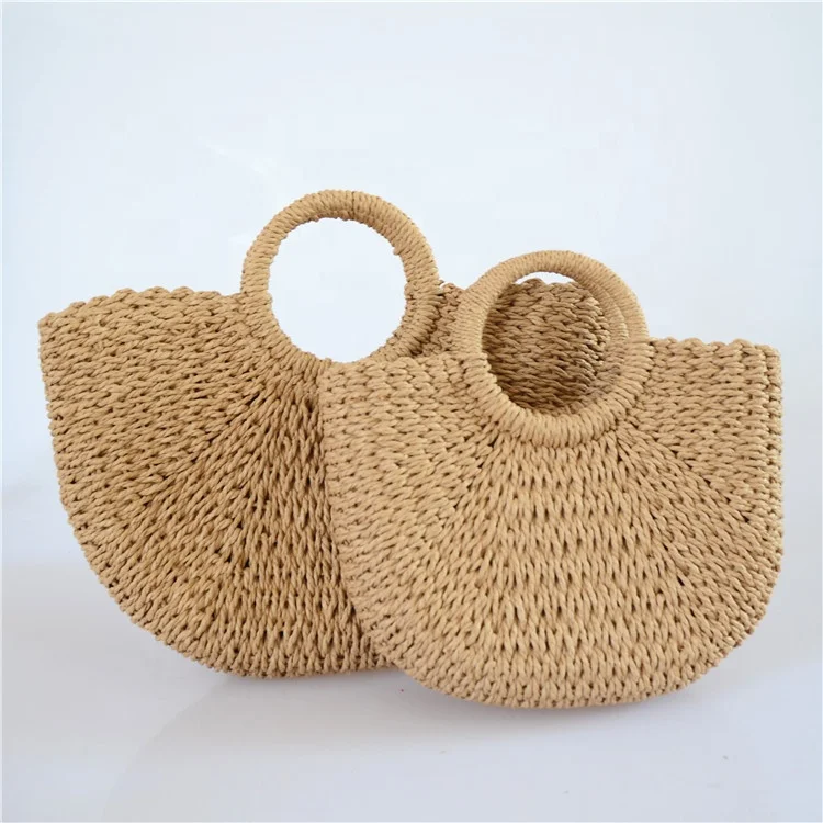 Wholesale Fashion Handbag Paper Stock Women Beach Summer Straw Bag