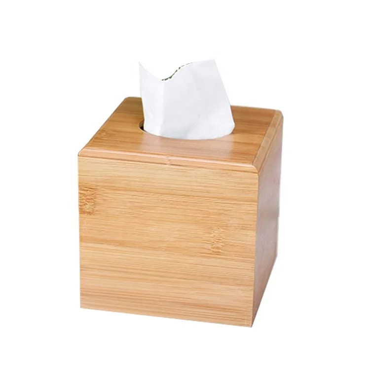 Классическая популярная креативная Экологически чистая квадратная бамбуковая коробка для салфеток ручной работы