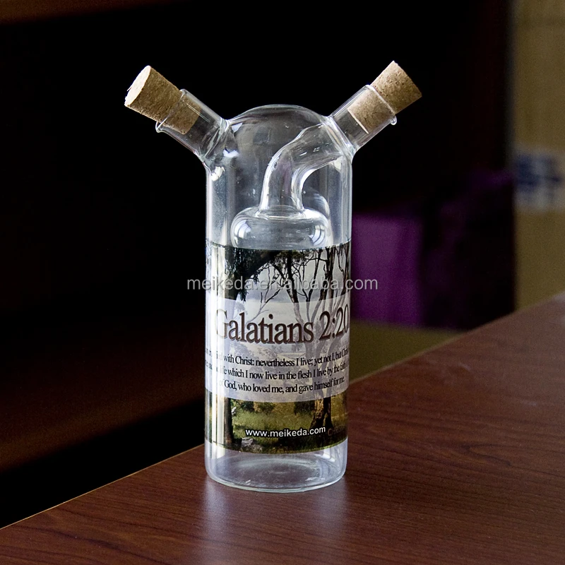 250ml Glass Cruet 2 in 1 Oil and Vinegar Sublimation Glass Bottle with Grape Shape