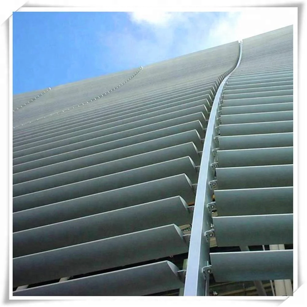 
customized motorized and fixed exterior aerofoil louver sun shading aluminium louver panel Sunshading Louver Sun shading 